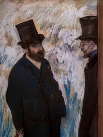 Portrait of friends, on the scene (detail) (also known as “Portrait of Ludovic Halevy and Albert Boulanger-Cave”) by Edgar Degas