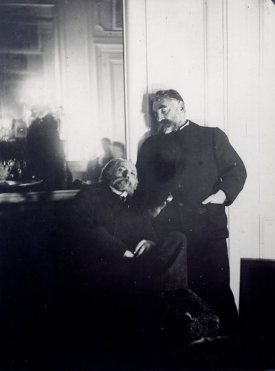 Portraits of the poet Stephane Mallarme and the painter Auguste Renoir. Photographic Edict of Edgar Degas 1895 Paris, Jacques Doucet Library by Edgar Degas