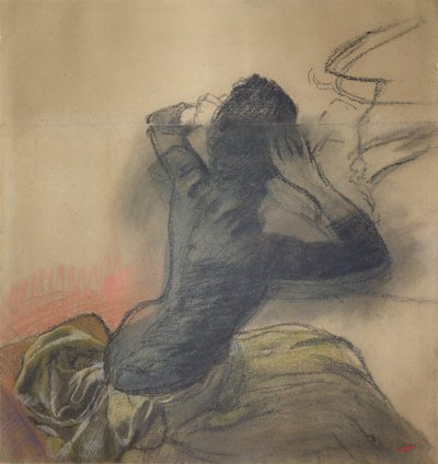 Seated Woman Adjusting Her Hair by Edgar Degas