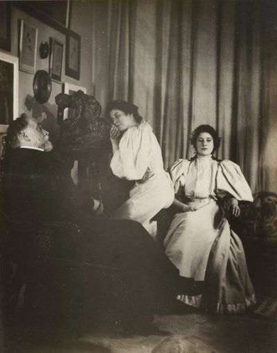 Self-Portrait with Christine and Yvonne Lerolle by Edgar Degas