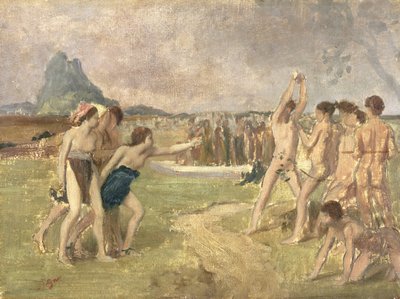 Study for The Young Spartans Exercising by Edgar Degas