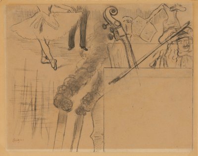 Study for the Programme for the Galerie Ponsin Soiree Artistique, 15th May 1884 by Edgar Degas