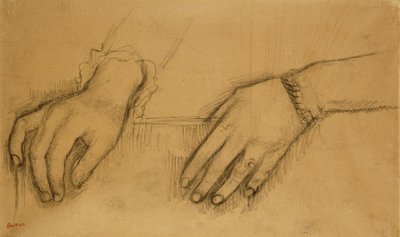 Study of Hands for a Portrait of Helene Rouart by Edgar Degas