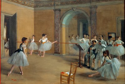 The Dance Foyer at the Opera on the rue Le Peletier by Edgar Degas