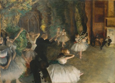 The Rehearsal of the Ballet on Stage by Edgar Degas