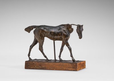 Thoroughbred Horse Walking, Part of the Neck Missing by Edgar Degas