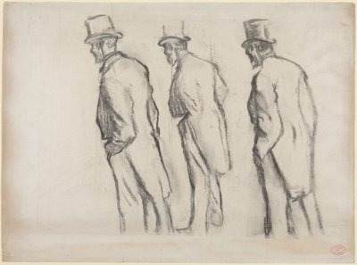 Three Studies of Ludovic Halévy Standing by Edgar Degas