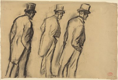 Three Studies of Ludovic Halévy Standing by Edgar Degas