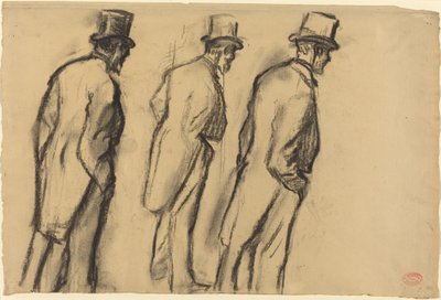 Three Studies of Ludovic Halévy Standing by Edgar Degas