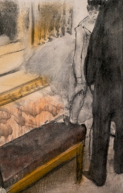 Two men and two dancers (detail) by Edgar Degas