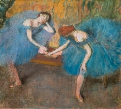 Two Resting Dancers (also known as "Blue Dancers") by Edgar Degas