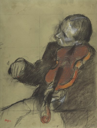 Violinist, Study for The Dance Lesson, 1878-79 by Edgar Degas