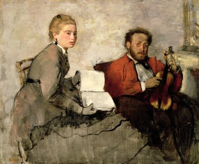 Violinist and Young Woman by Edgar Degas