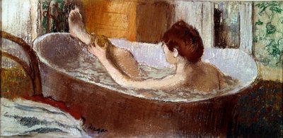 Woman in Her Bath Sponging the Leg (Pastel) 1883. Paris, Musee d