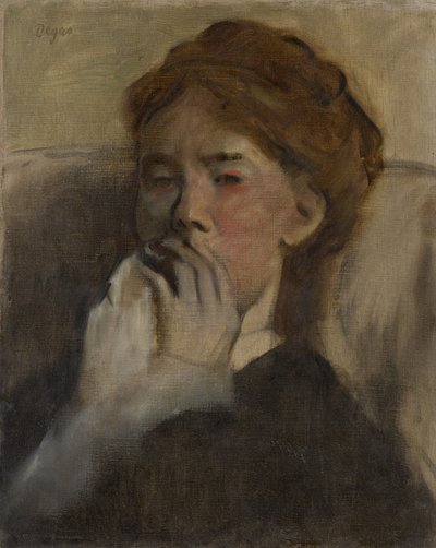Young Woman with Her Hand over Her Mouth by Edgar Degas