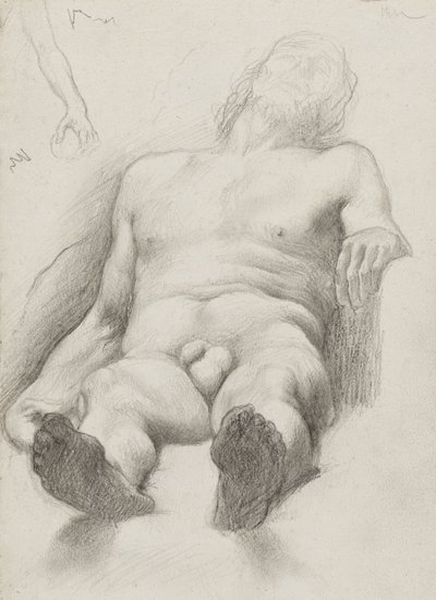 Étude - Homme Nu Couché by Edgar Degas