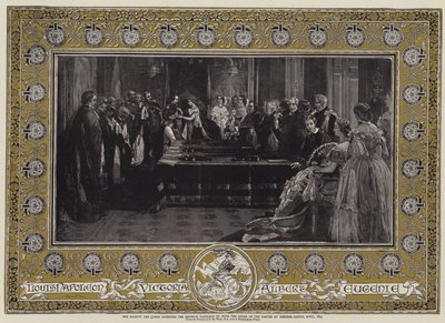 Her Majesty the Queen Investing the Emperor Napoleon III with the Order of the Garter at Windsor Castle, April 1855 by Edgar Melville Ward