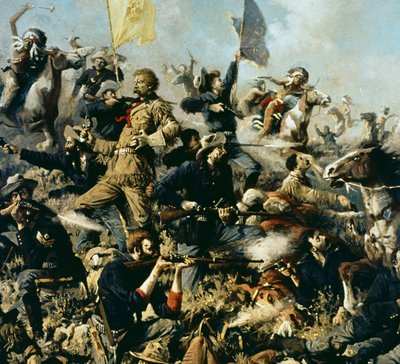 Battle of Little Bighorn, 25th June 1876 (centre detail) by Edgar Samuel Paxson