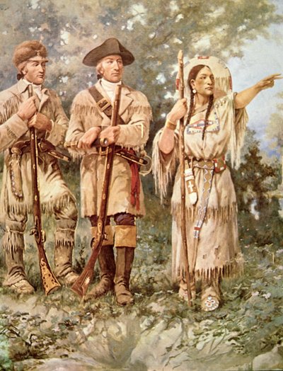 Lewis and Clark with Sacagawea (detail) by Edgar Samuel Paxson