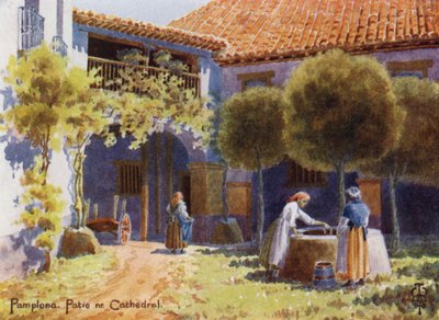 Pamplona, A Patio near the Cathedral by Edgar T. A. Wigram