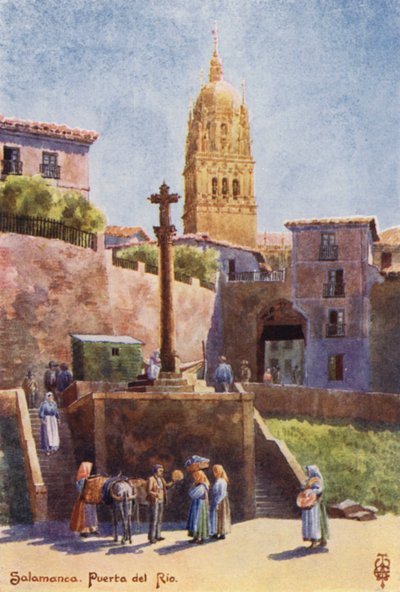 Northern Spain: Salamanca, The Puerta del Rio, with the Cathedral Tower by Edgar T. A. Wigram