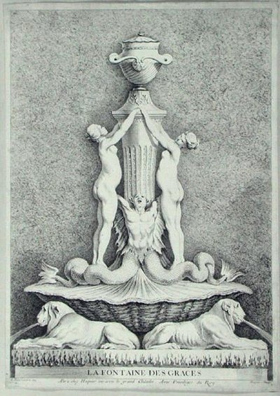 La Fontaine des Graces, engraved by Huquier by Edmé (after) Bouchardon