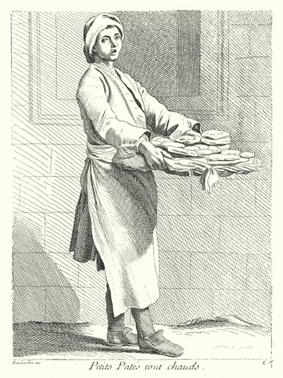 Pastry Seller (engraving) by Edmé (after) Bouchardon