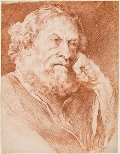 Head of a bearded man by Edmé Bouchardon
