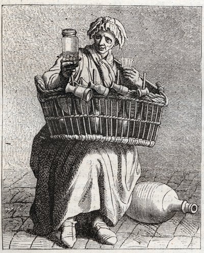 Le marchand de cognac - Pepetit metier de Paris (Études prises dans le bas Peuple, ou les Cris de Paris) - engraving by Edme Bouchardon (1698-1762) by Edmé Bouchardon