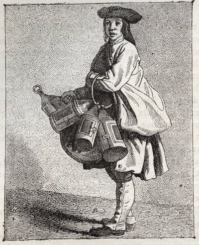 The Lantern Merchant - Small Trade of Paris (Études Prises dans le Bas Peuple, ou les Cris de Paris) - Engraving by Edme Bouchardon (1698-1762) by Edmé Bouchardon