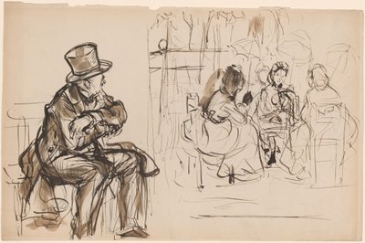 Scene at a Paris Cafe by Edme Alexis Alfred Dehodencq