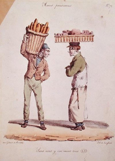 Caricature of two young tradesmen talking, plate number 72 from the 
