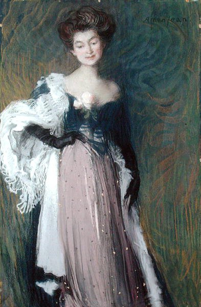 Young Woman with a Rose by Edmond François Aman Jean