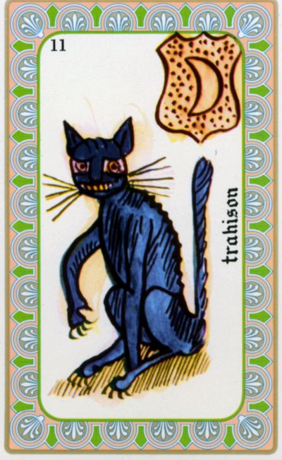 Tarot by Magus Belline: Card of the Treachery: The Cat by Edmond Billaudot