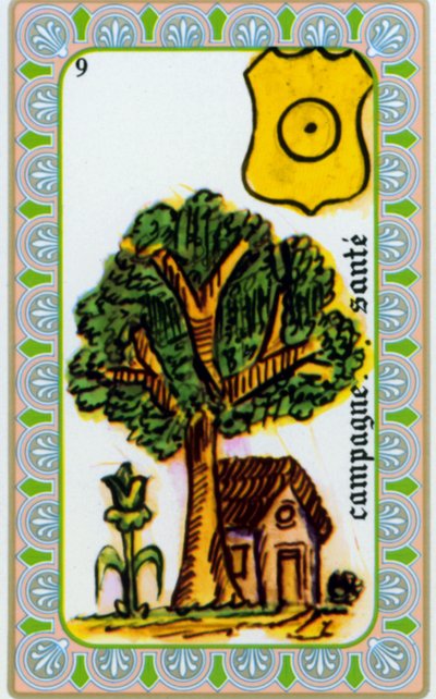 Tarot by Magus Belline Drawn by Edmond Billaudot c. 1845 and Given to Clairvoyant Belline for Reissue: Card of the Country Health by Edmond Billaudot