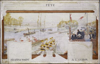 Sketch for Nogent-sur-Marne Town Hall: Festival: Regatta at Nogent by Rowing by Edmond Debon