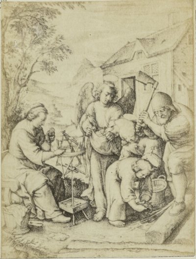 Photoreproduction of the Engraving The Shavings by Hieronymus Wierix by Edmond Fierlants