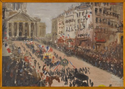 The funeral of Victor Hugo, the procession on rue Soufflot, June 1885 by Edmond Lachenal