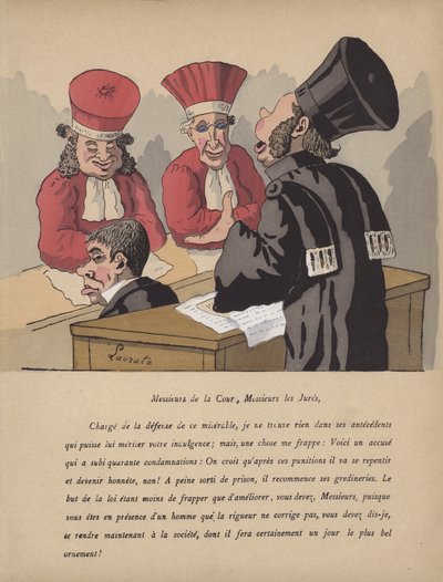 Courtroom Scene by Edmond Lavrate