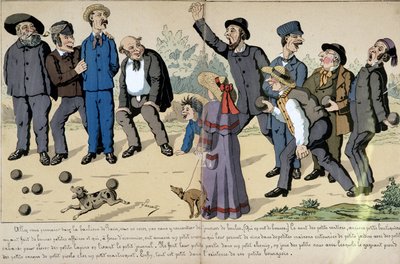Small Bourgeois Playing Balls - Social Cartoon by Lavrate by Edmond Lavrate