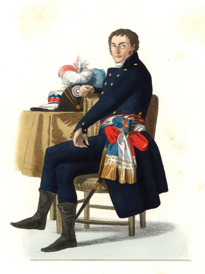 Ferdinand Guillemardet, ambassador of the French republic to Spain 18th century, based on a painting of 1798 by Francisco Goya - Lithography of an illustration by Edmond Lechevallier-Chevignard, from Georges Duorges Ples by Edmond Lechevallier Chevignard