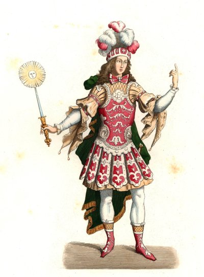 Louis XIV of France, the sun king, in dance costume by Edmond Lechevallier Chevignard