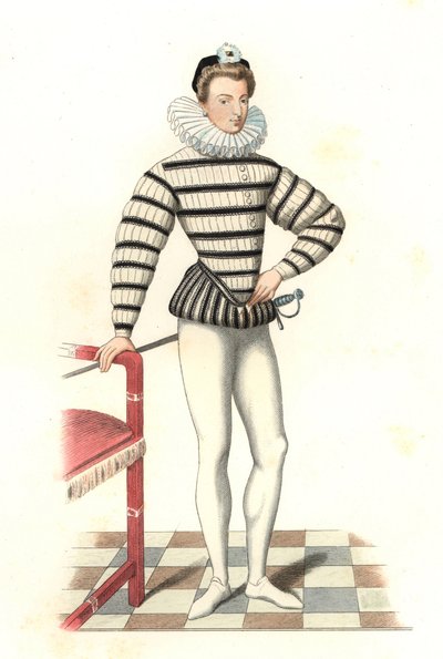 Portrait of Saint-Megrin, French Gentleman 16th Century (after an illustration by Riffaut) by Edmond Lechevallier Chevignard