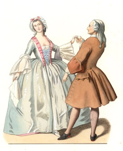 Dance Master and a Young Venetian, Dance Lesson in Italy 18th Century by Edmond Lechevallier Chevignard