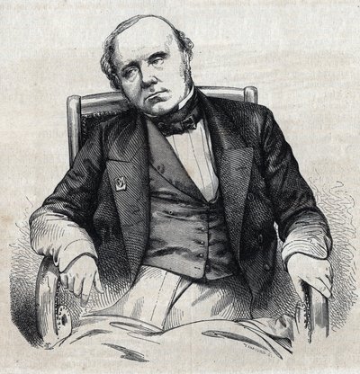 Portrait of Augustin Thierry, French historian. Engraving by Chevignard In 