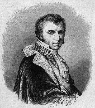 Portrait of Nicolas Francois Mollien, French politician. Engraving by Chevignard in Le Magasin Picturesque by Edmond Lechevallier Chevignard