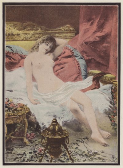 Delirium, Woman Sitting on a Sofa by Edmond Louis Dupain