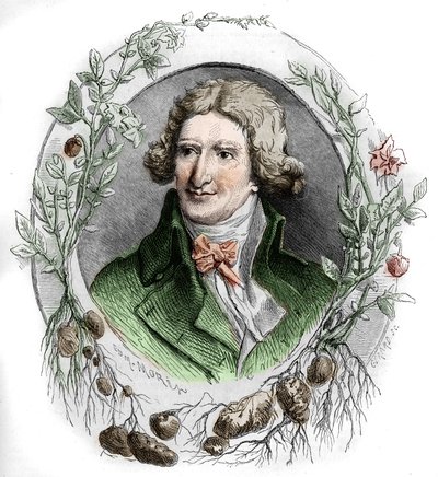 Portrait of Antoine Augustin Parmentier (1737-1813), French military pharmacist and agronomist. Engraving by Edmond Morin by Edmond Morin
