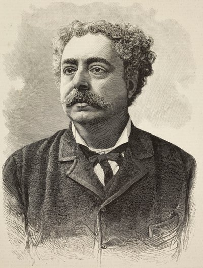 Portrait of Edmondo De Amicis, Italian author, engraving by E Mancastroppa from photograph by Schemboche from L