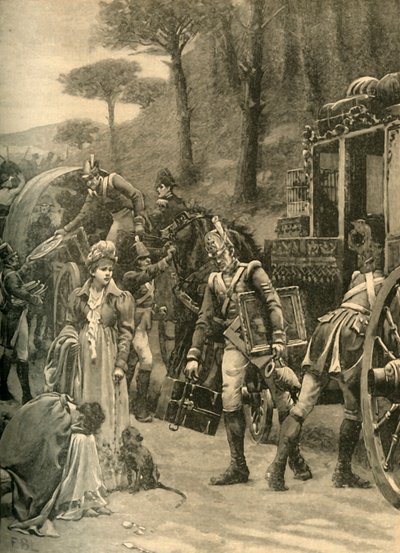 Flight of King Joseph Bonaparte from Vitoria, Spain, 1813 by Edmund Blair Leighton